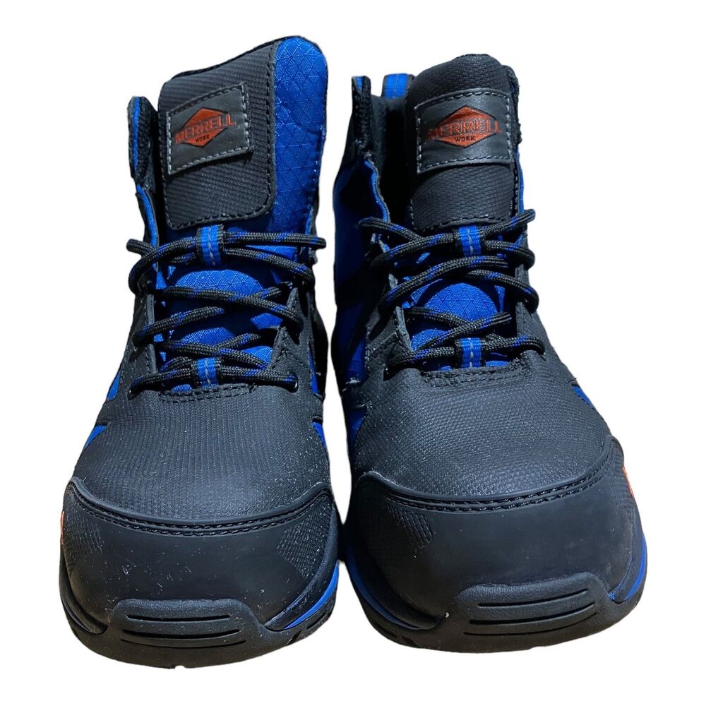 Merrell Steel Toe Moab Work Boots Mens 6.5 Blue EH Safety Industrial Utility‎ - Picture 3 of 8